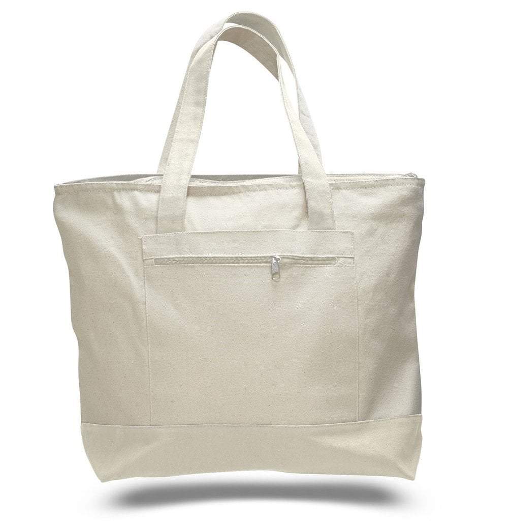 Large Canvas Bag with zipper pocket Canvas Jumbo Tote Bag