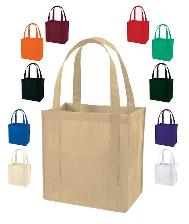 LK Packaging Extra-Large Black Non-Woven Reusable Shopping Bag - 100/Case