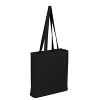 BAGANDTOTE.COM CANVAS TOTE BAG Black 100% Cotton Sheeting Eeconomical Tote Bag with All Side Gusset
