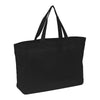 BAGANDTOTE.COM CANVAS TOTE BAG Black 100% Cotton sheeting travel tote with matching handles, and full side and bottom gusset