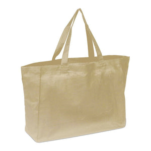 BAGANDTOTE.COM CANVAS TOTE BAG Natural 100% Cotton sheeting travel tote with matching handles, and full side and bottom gusset