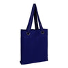 BAGANDTOTE.COM CANVAS TOTE BAG NAVY 100% Cotton Heavy Canvas Tote Bag With Large Grommets And Stripped Handles