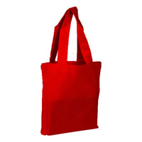 BAGANDTOTE.COM CANVAS TOTE BAG Red 100% Cotton Sheeting Large Tote. Economy Tote with mini gusset