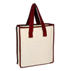BAGANDTOTE.COM CANVAS TOTE BAG RED/NATURAL 100% Cotton Canvas Shopping Bag with Heavy Cotton Dyed Web Handles and Dyed Piping accent