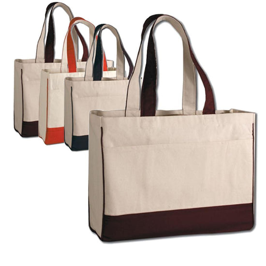 Camel Leather tote bag, Laptop bag with a large outside pocket – Avi Algrisi