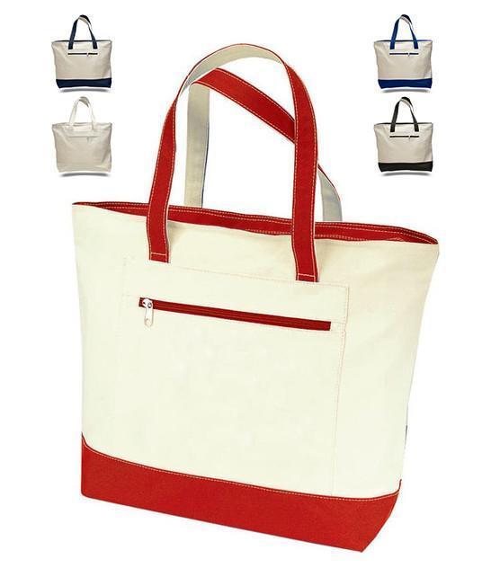 Heavy Canvas Zippered Shopping Tote Bags  Wholesale tote bags, Shopping  tote bag, Cheap tote bags
