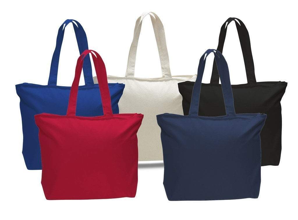 Extra Large Canvas Tote Bag with Handle and Zipper Top