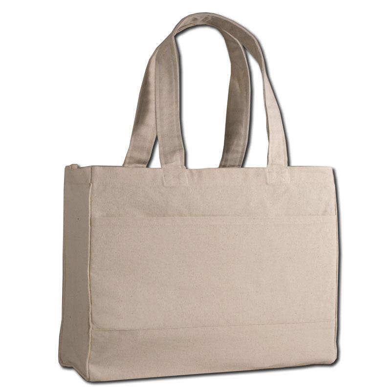 Bulk Order: Canvas Tote Bag With Compartments, Front Pocket Tote
