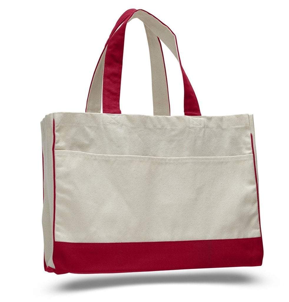 Cotton Canvas Tote Bag with Inside Zipper Pocket | BAGANDTOTE.COM