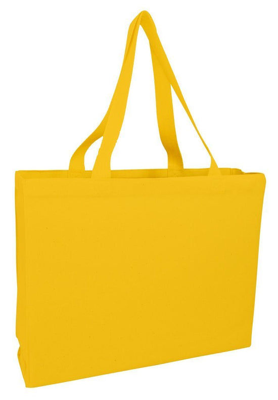 Promotional mini Canvas Tote Bags w/Gusset long handle- Mustard