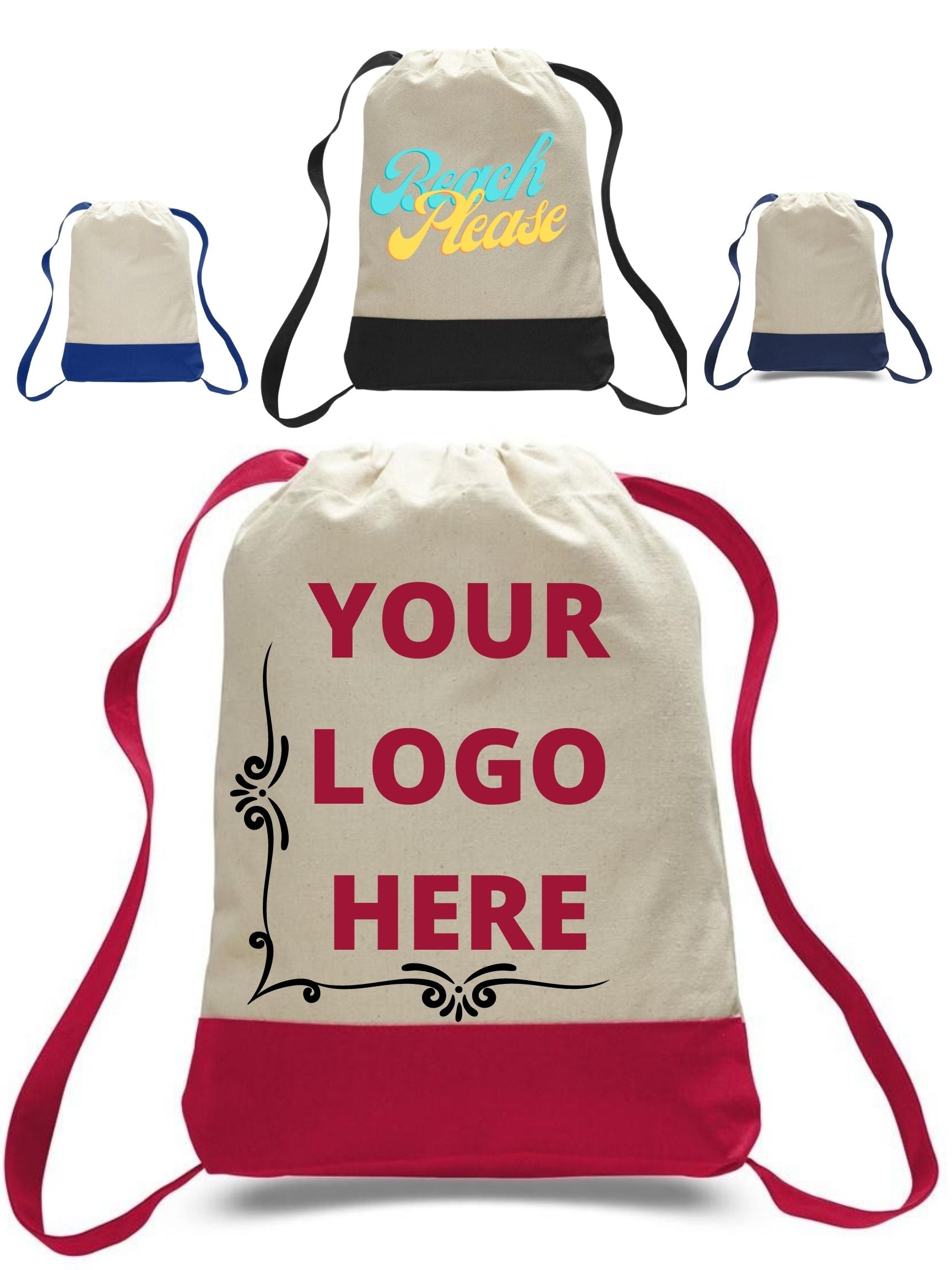 Custom canvas drawstring online bags