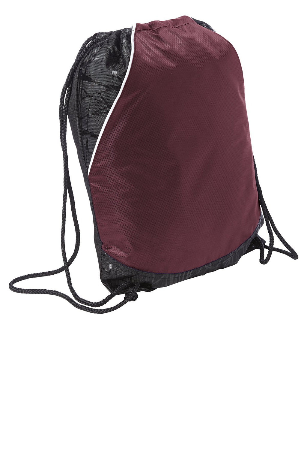 BAGANDTOTE pol MAROON Polyester Diamond Rival Cinch Pack Drawstring